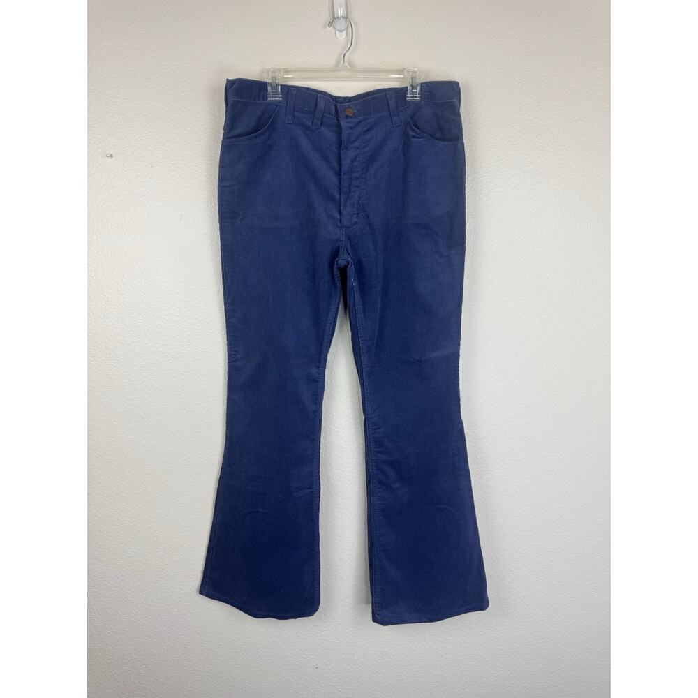 Vtg NWT Wrangler Deadstock Bootcut Flare Corduroy Pants Scovill Zip Blue 38x32